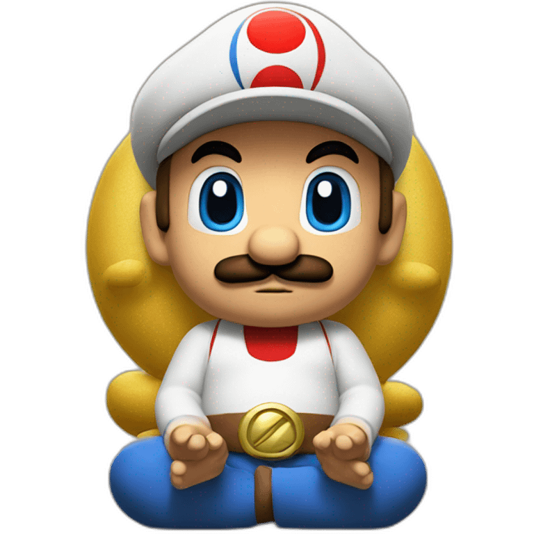 Super Mario doing a meditation emoji