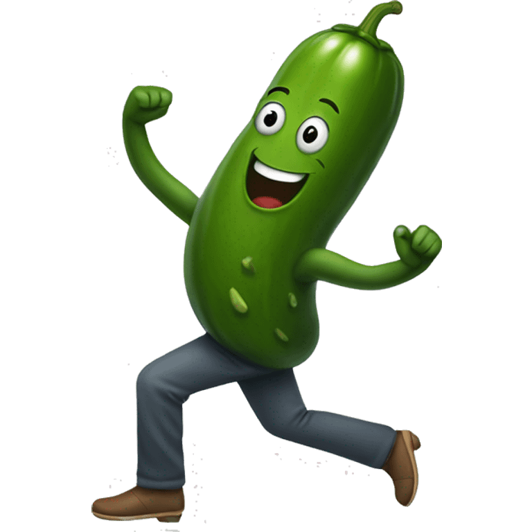 Dancing pickle emoji