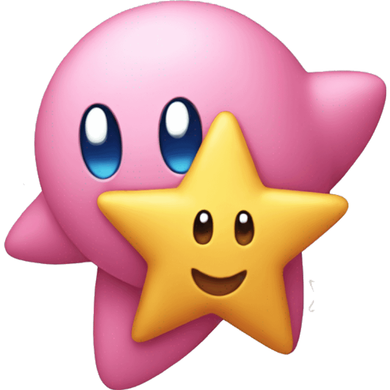 Kirby holding a star  emoji