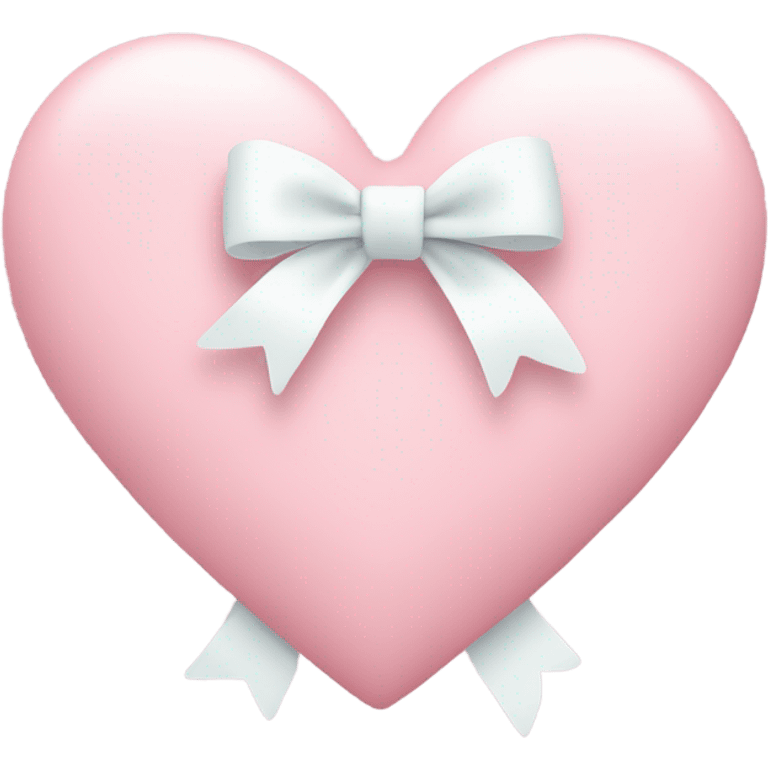 Pastel pink heart with white bow emoji