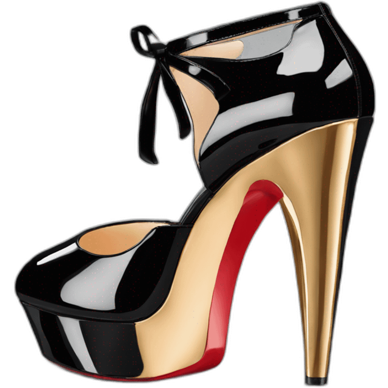 One WEDGE heel LOUBOUTIN black PATENT emoji