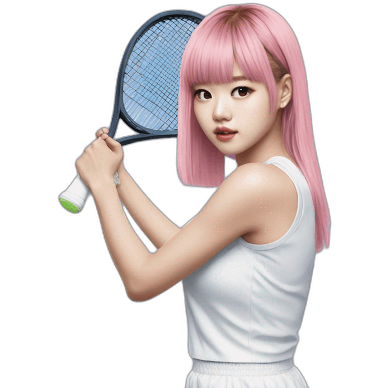 lalisa from blackpink playing tennis emoji