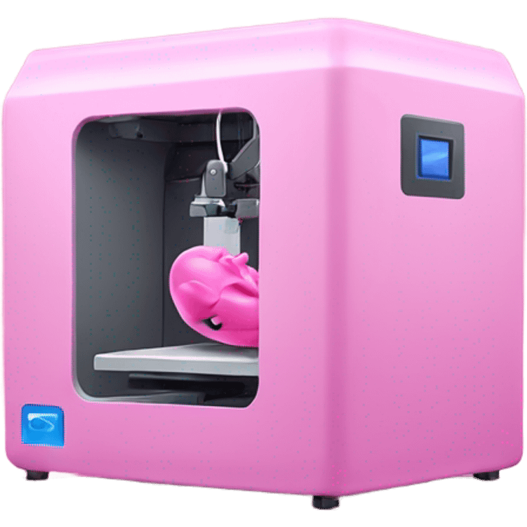 pink 3D printer printing dolphin emoji