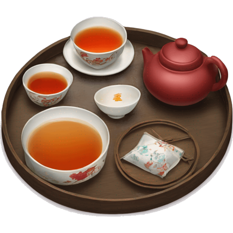 chinese tray with tea emoji