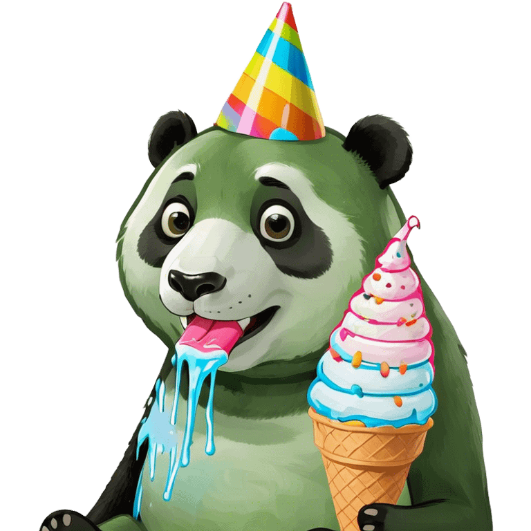 Panda eating ice cream emoji