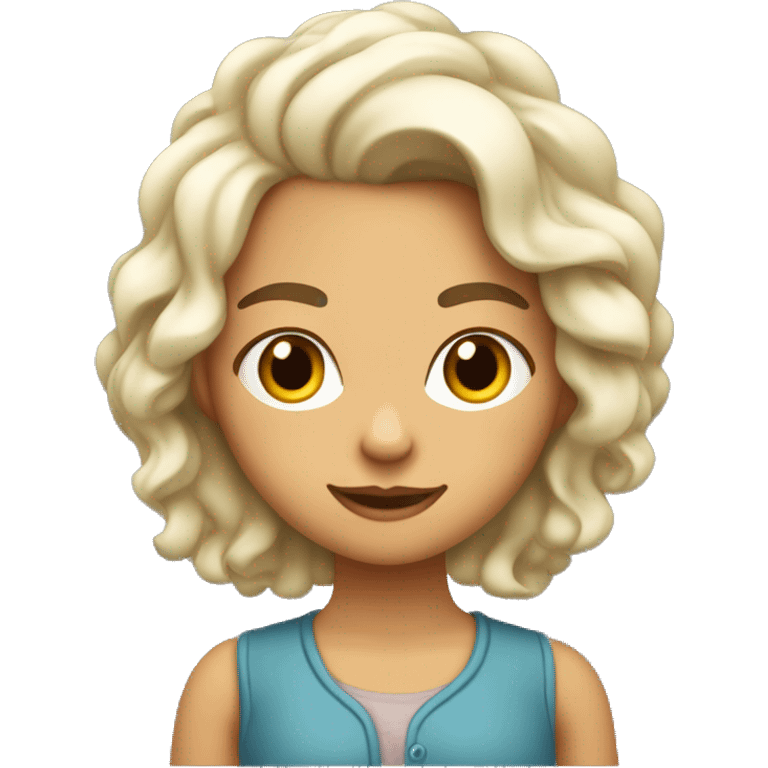 Chica joven mu blanca con pecas y pelo liso un poco ondulado  emoji