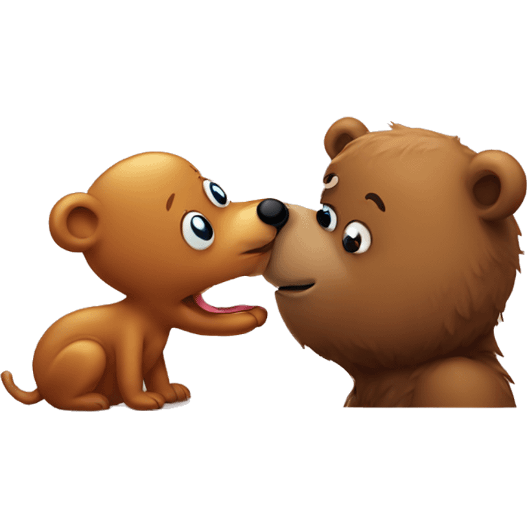 worm kissing a bear emoji