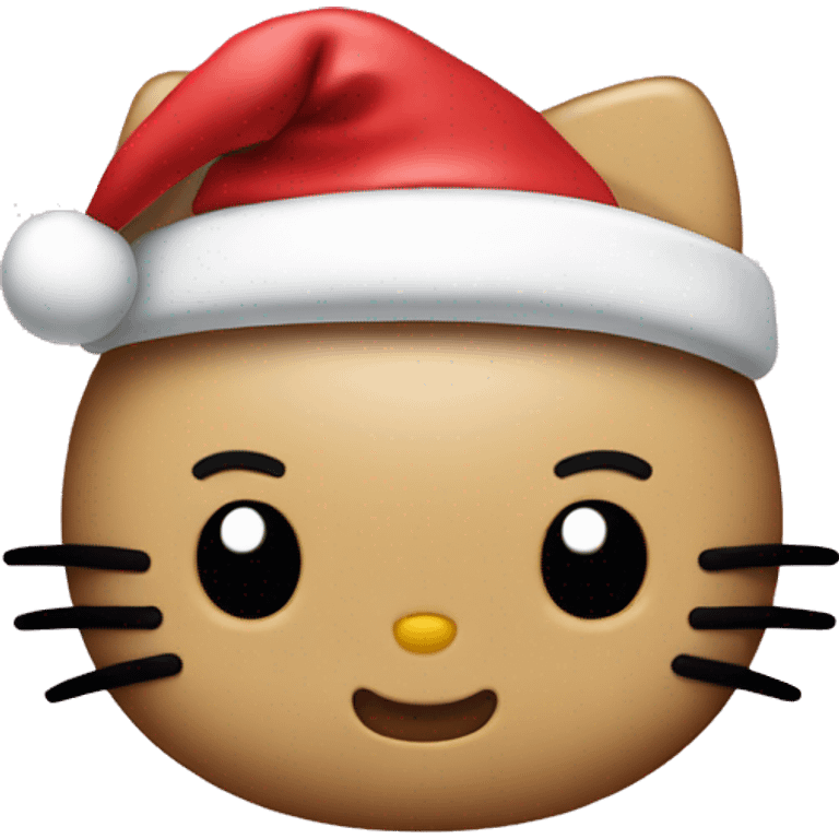 Hello kitty head wearing a Santa hat emoji