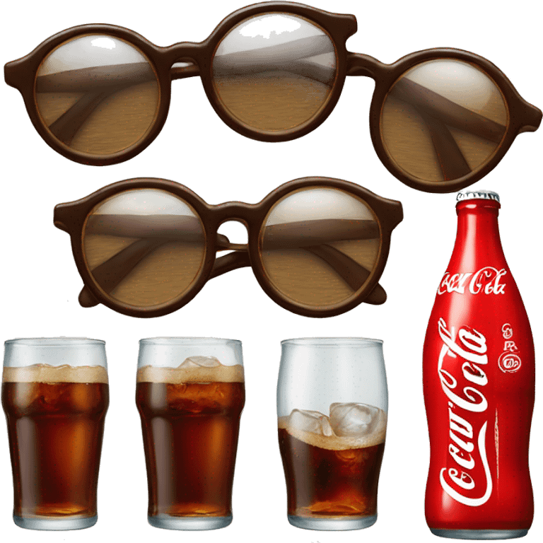 Coca-Cola with glasses emoji