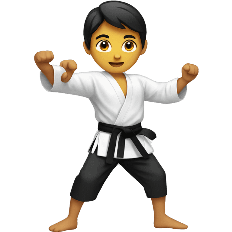 indian teenager with a karate black belt emoji