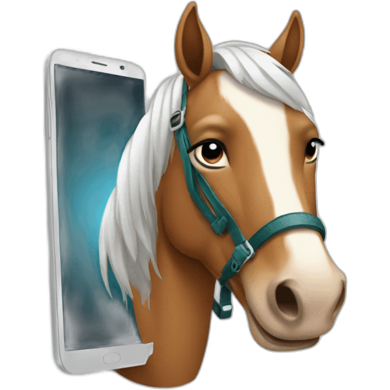 horse with smartphone emoji