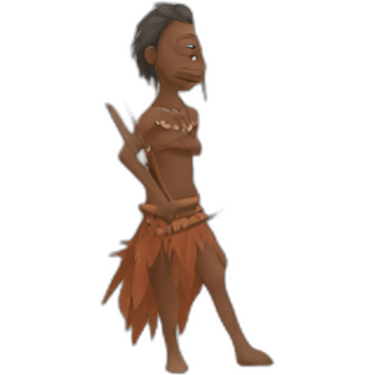 Aborigine with spear hunting emoji