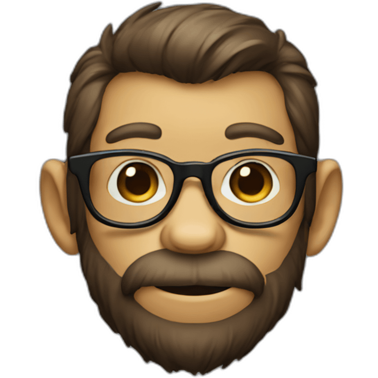 A monkey man with glasses and a beard emoji