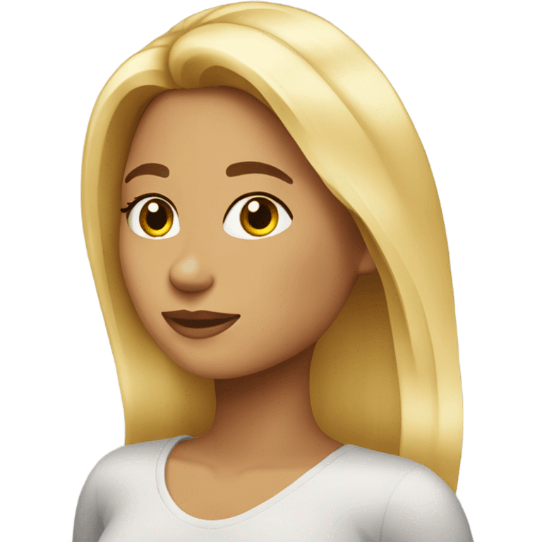 Chica rubia, cabello largo  emoji