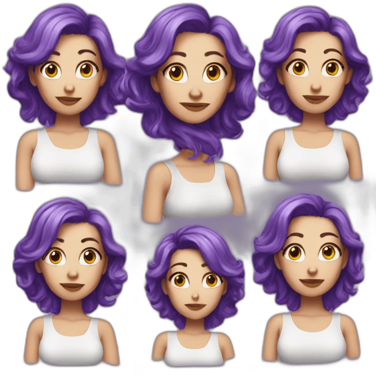 Purple hair white skin mommy emoji