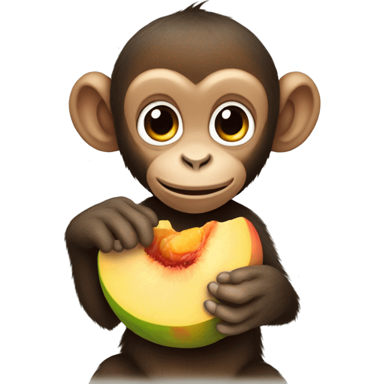 Monkey eat peach  emoji