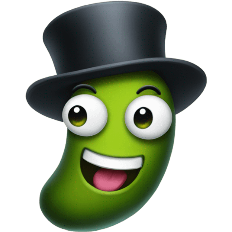 Pickle with top hat emoji