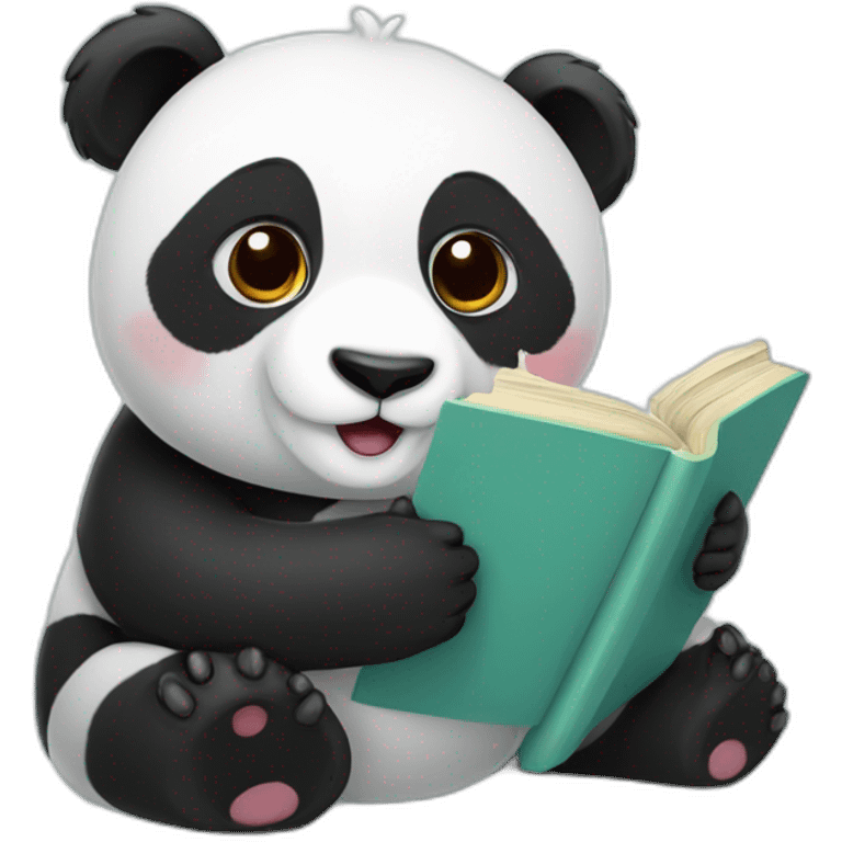 oso panda con un libro en la mano emoji