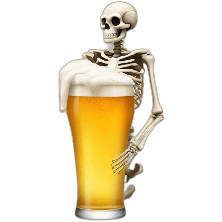 Skeleton drink à beer emoji