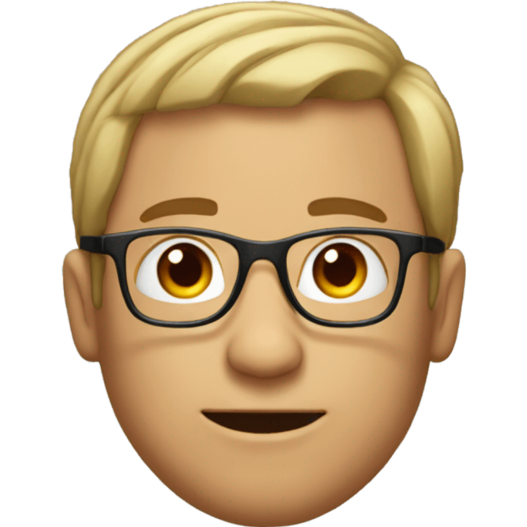 Men with glasses, middle age,cut hair emoji