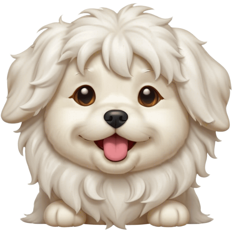 Cinematic Cute Yawning Wavy-Haired Maltese Dog Portrait Emoji, Head tilted slightly with a dramatic, wide-open yawn, showcasing a lustrous, wavy-haired white coat with gentle highlights, floppy ears slightly drooping, round dark eyes barely open in drowsy contentment, Simplified yet irresistibly adorable features, highly detailed, glowing with a soft, cozy glow, high shine, relaxed yet expressive, stylized with a touch of whimsy, bright and endearing, soft glowing outline, capturing the essence of a sleepy yet affectionate companion, so drowsy it feels like it could stretch right out of the screen and curl up for a nap! emoji