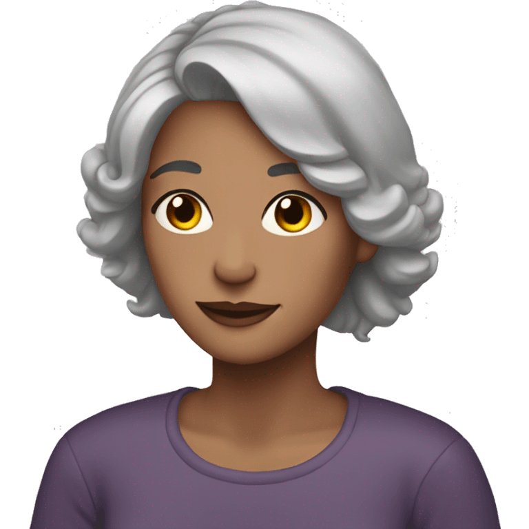 woman with grey hair and rainbow skin and ferdettusjv emoji