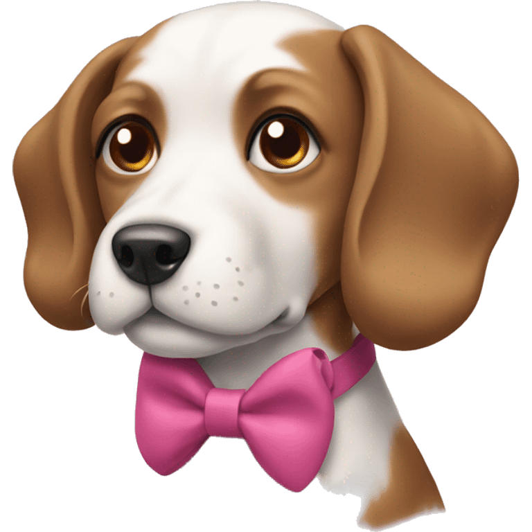 dog wearing bow emoji