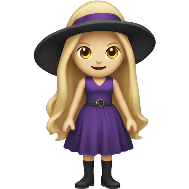 help me with an emoji of a witch with blonde hair and a purple dress emoji