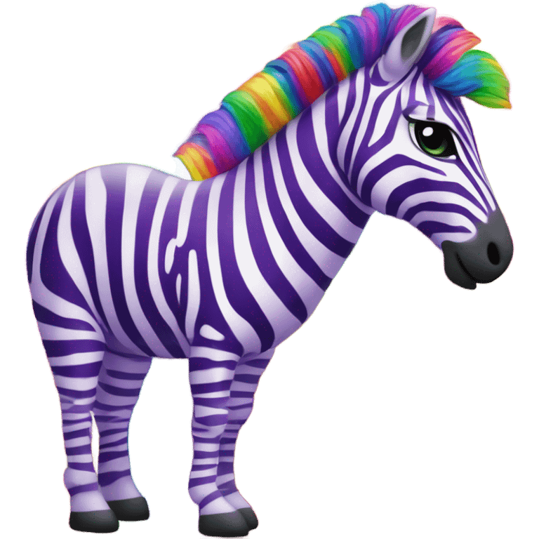 Lisa frank rainbow zebra with glitter purple stripes emoji