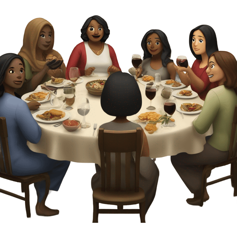 Women last supper dinner diverse emoji