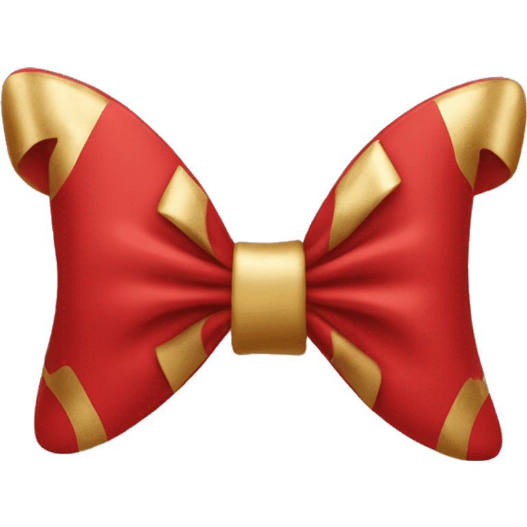 red disneyworld ears with a gold bow  emoji