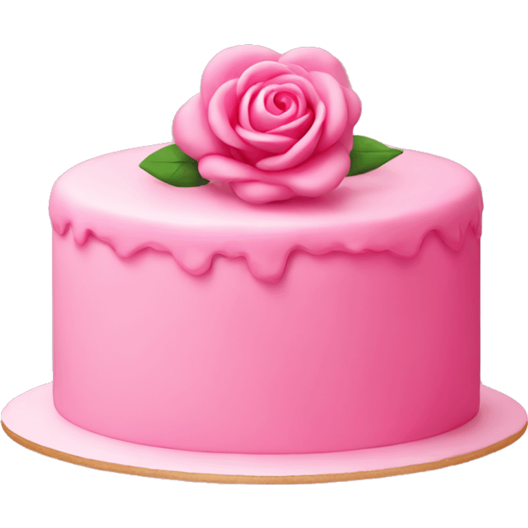 pink cake with a rose on top of it emoji