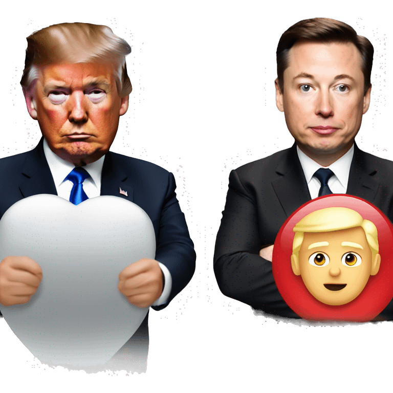 Trump and Elon in heart emoji