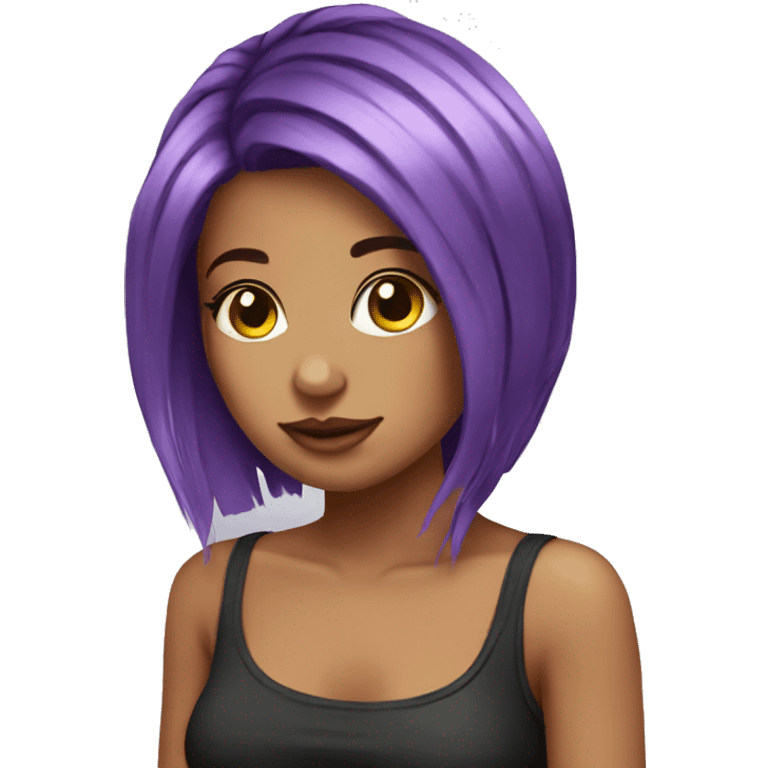 chick purple hair emoji