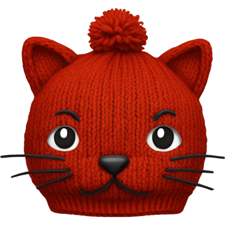 Red knitted kitty-hat  emoji