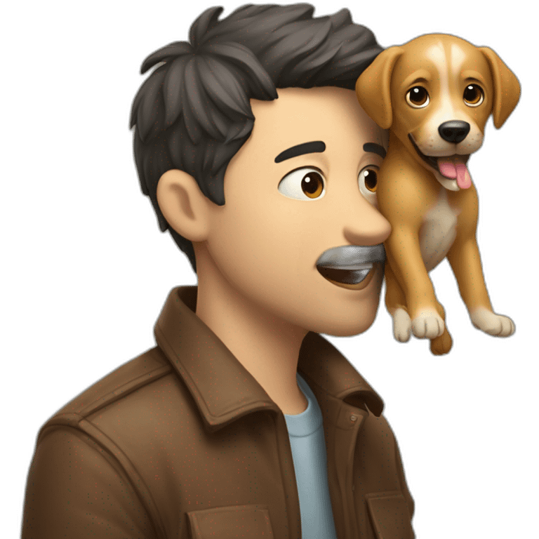 Dog lick a man’s head emoji