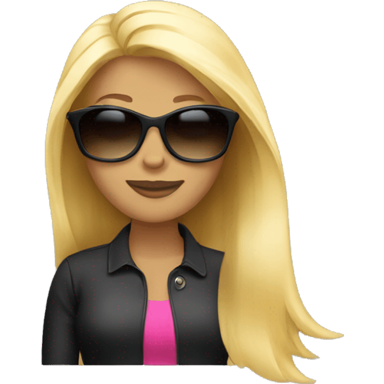 Blond woman with sunglasses  emoji