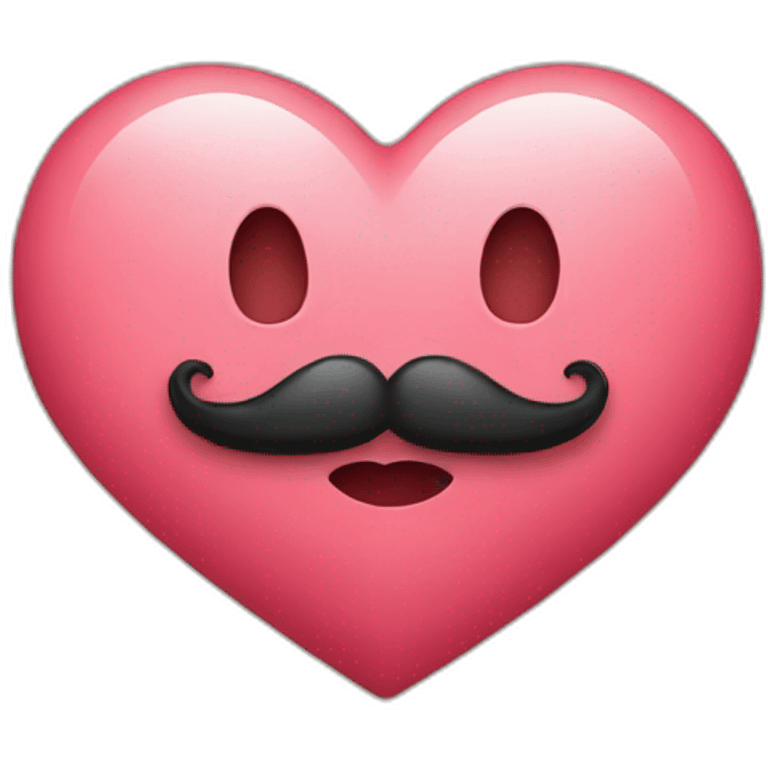 heart with moustache emoji