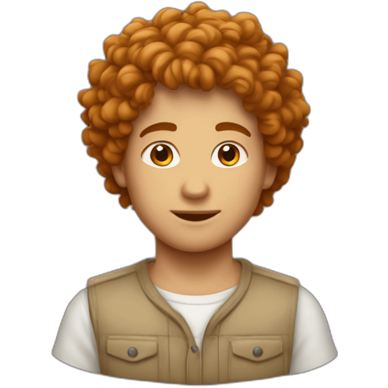 Garçon avec cheuveux bouclé roux emoji