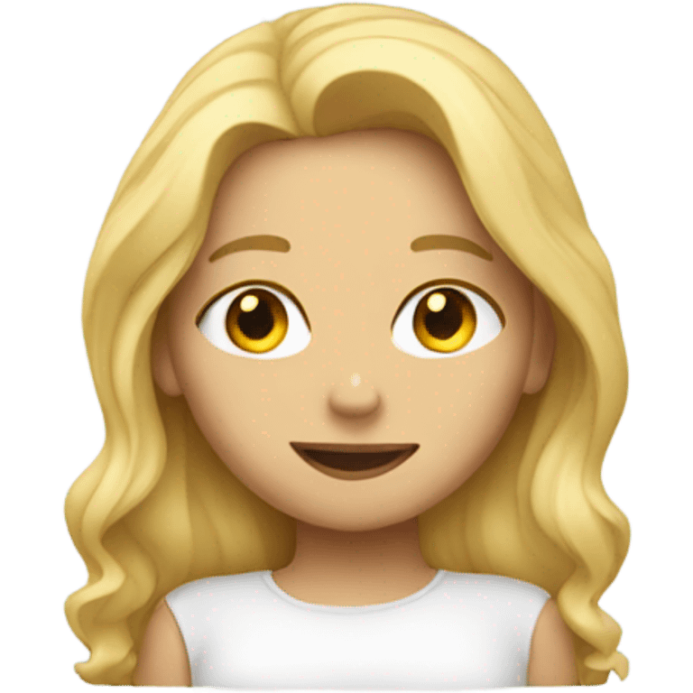 A blonde girl who is lying down emoji