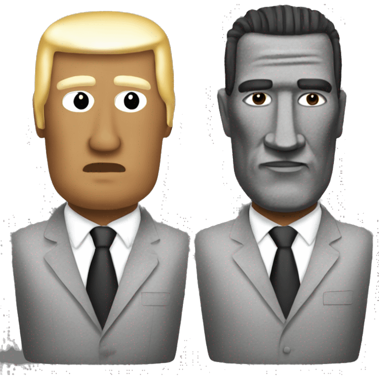 Moai with trumps hair piece emoji