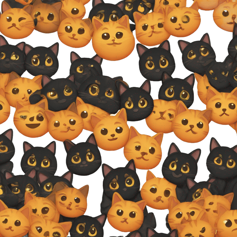  black and orange cats  emoji