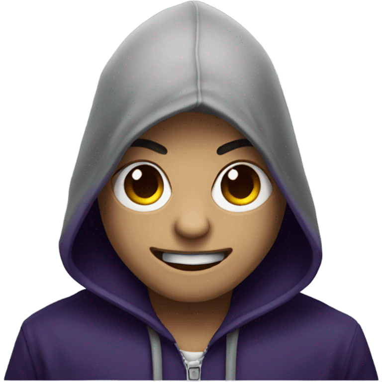 A vampire wearing a hoodie emoji