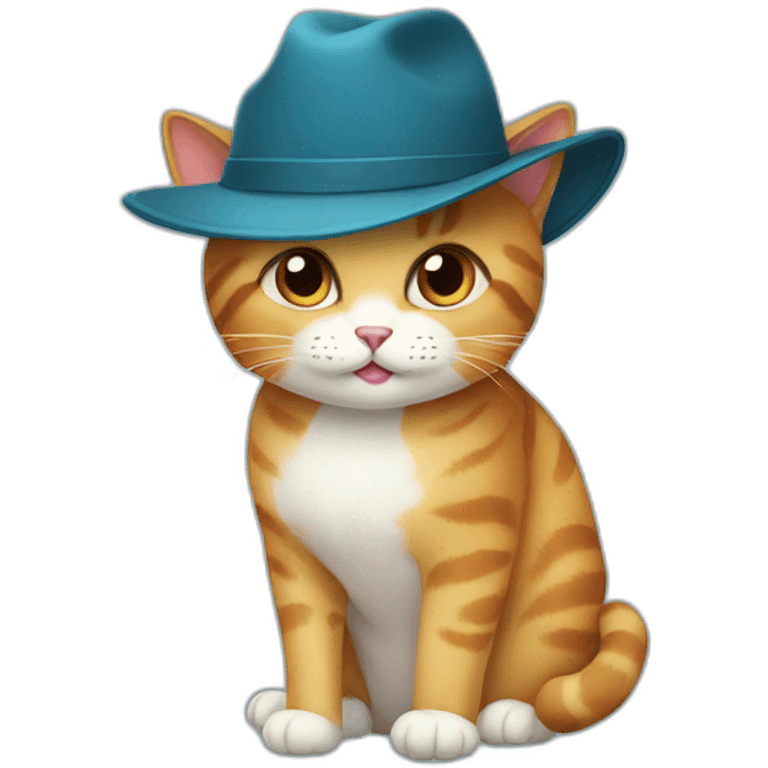 A cat in a cute hat emoji