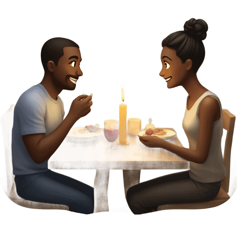 couple having candle light dinner  emoji