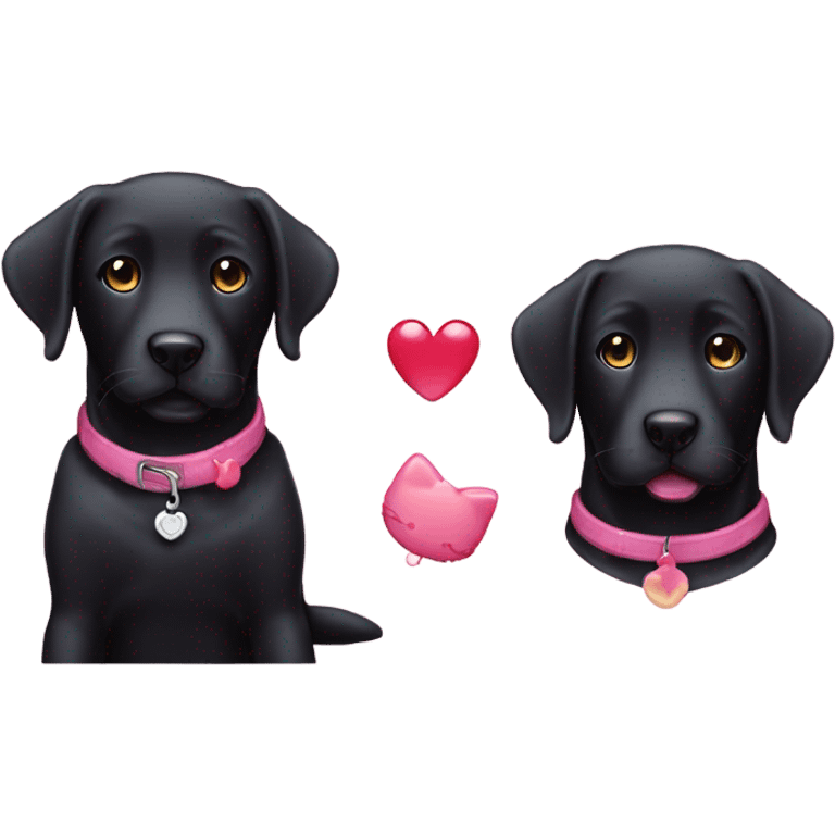 Black lab and hello kitty emoji