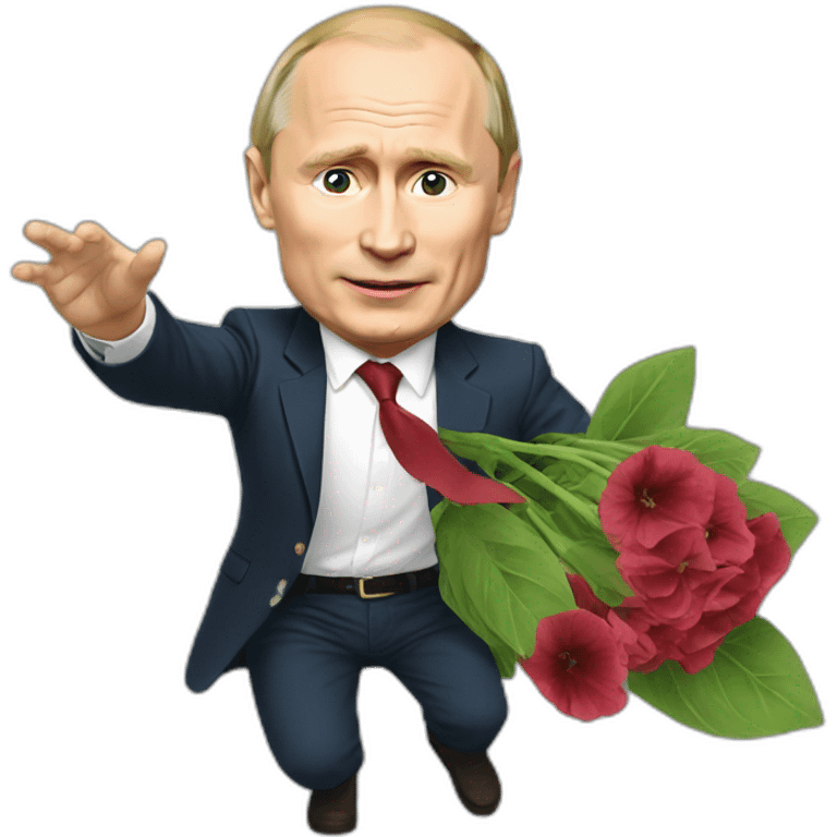 putin throws a flower emoji