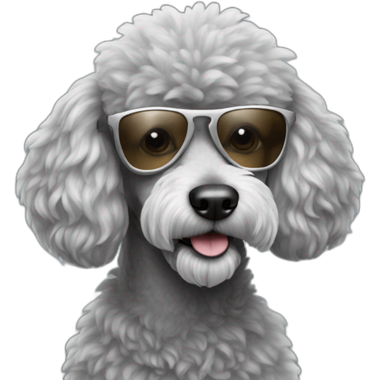 silver poodle with sunglasses emoji