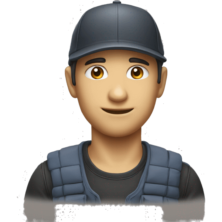 Emoji avec un costard et une casquette  emoji