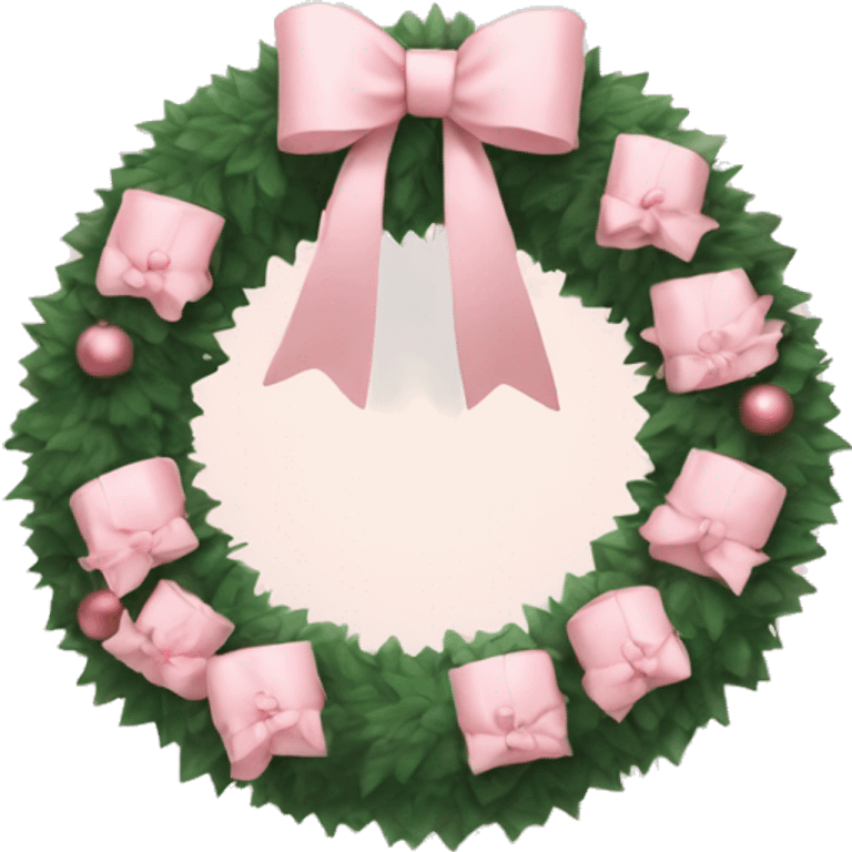 wreath with pale pink bows christmas mood emoji